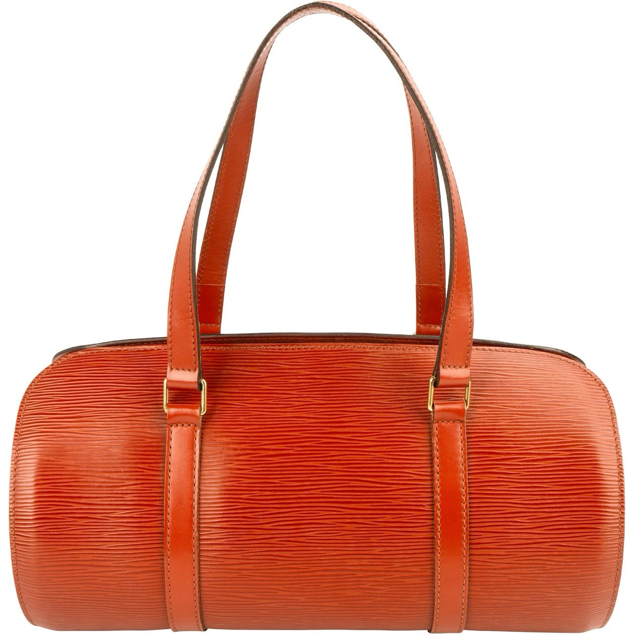 Louis Vuitton Cognac Epi Leather Soufflot Handbag