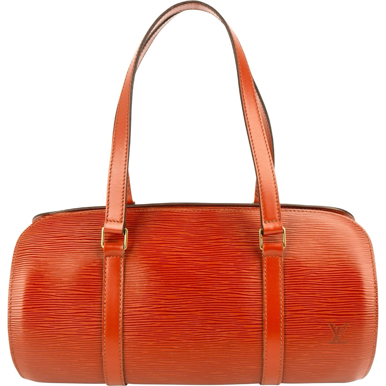 Louis Vuitton Cognac Epi Leather Soufflot Handbag