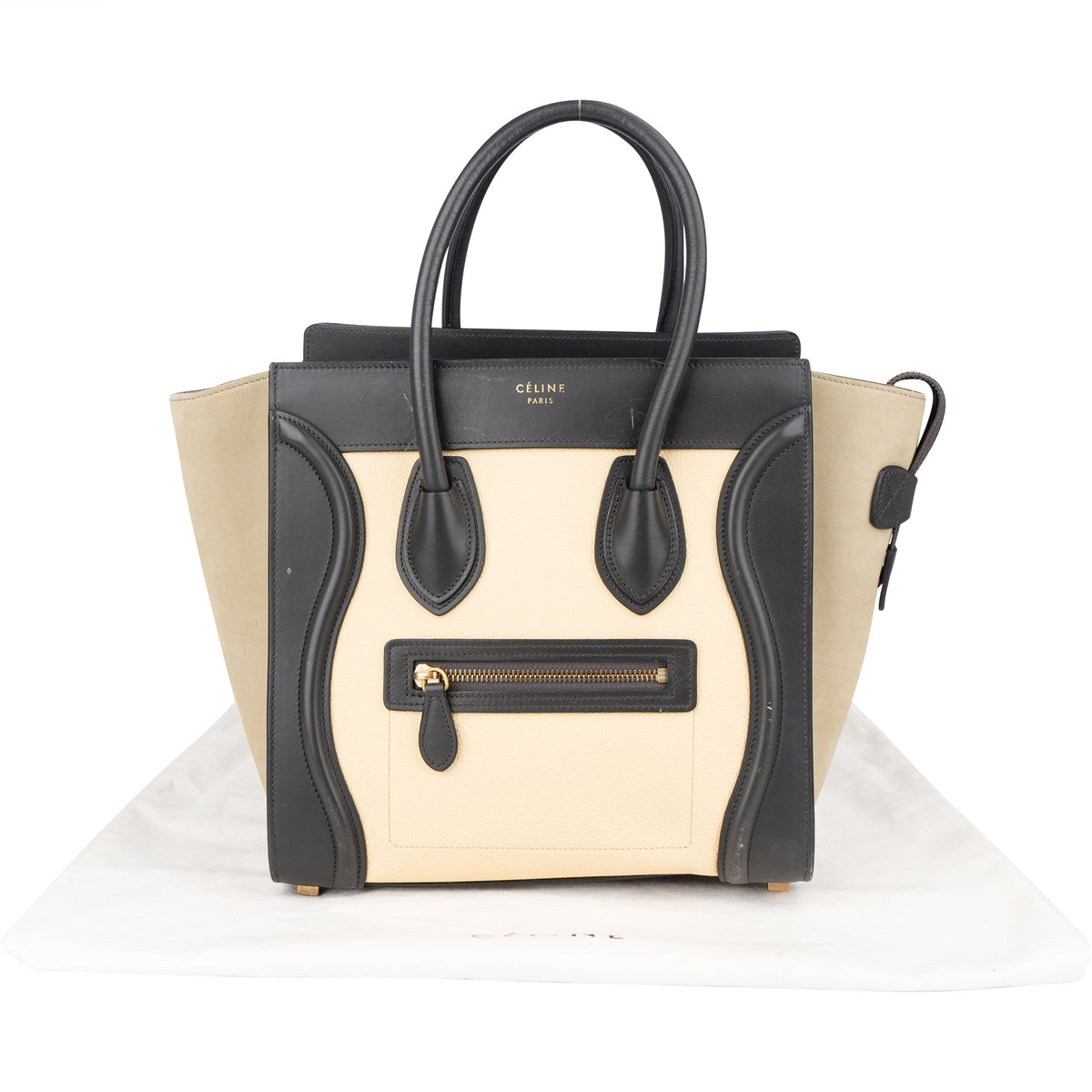 Céline Tricolor Leather Luggage Handbag