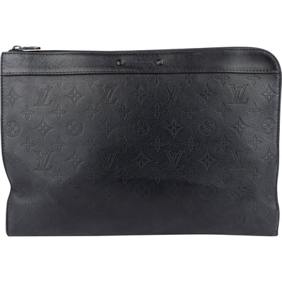 Louis Vuitton Monogram Shadow Leather Pochette Jour Discovery Clutch