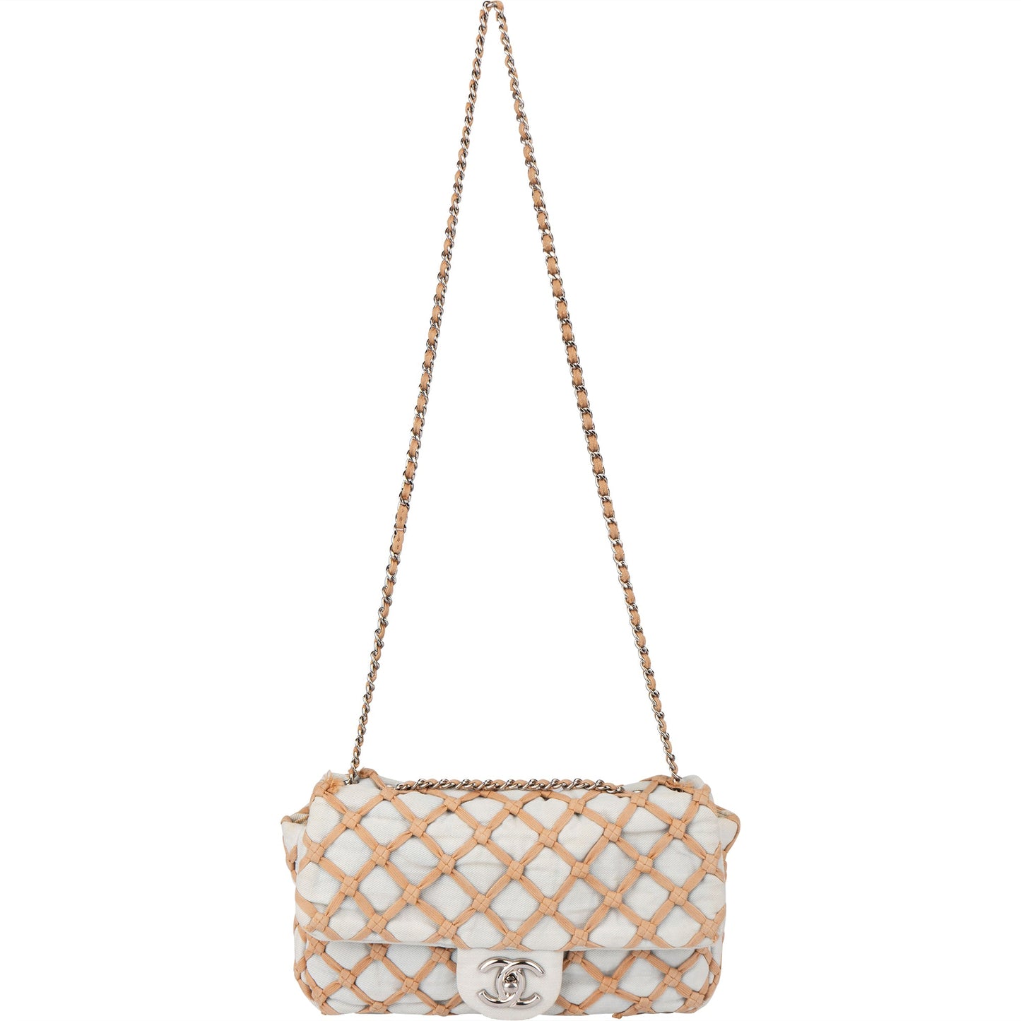 Chanel Denim Canebiers Single Flap Crossbody Bag
