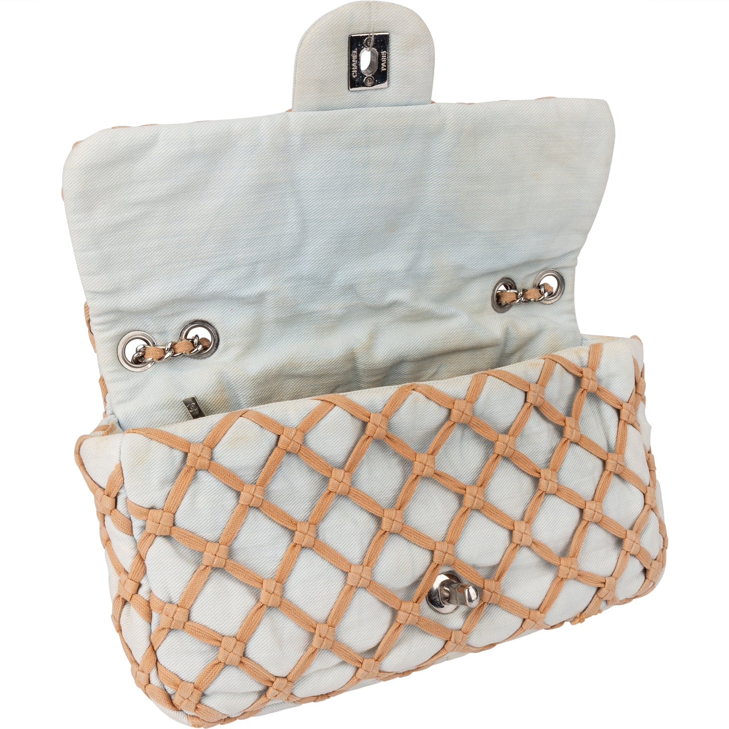Chanel Denim Canebiers Single Flap Crossbody Bag