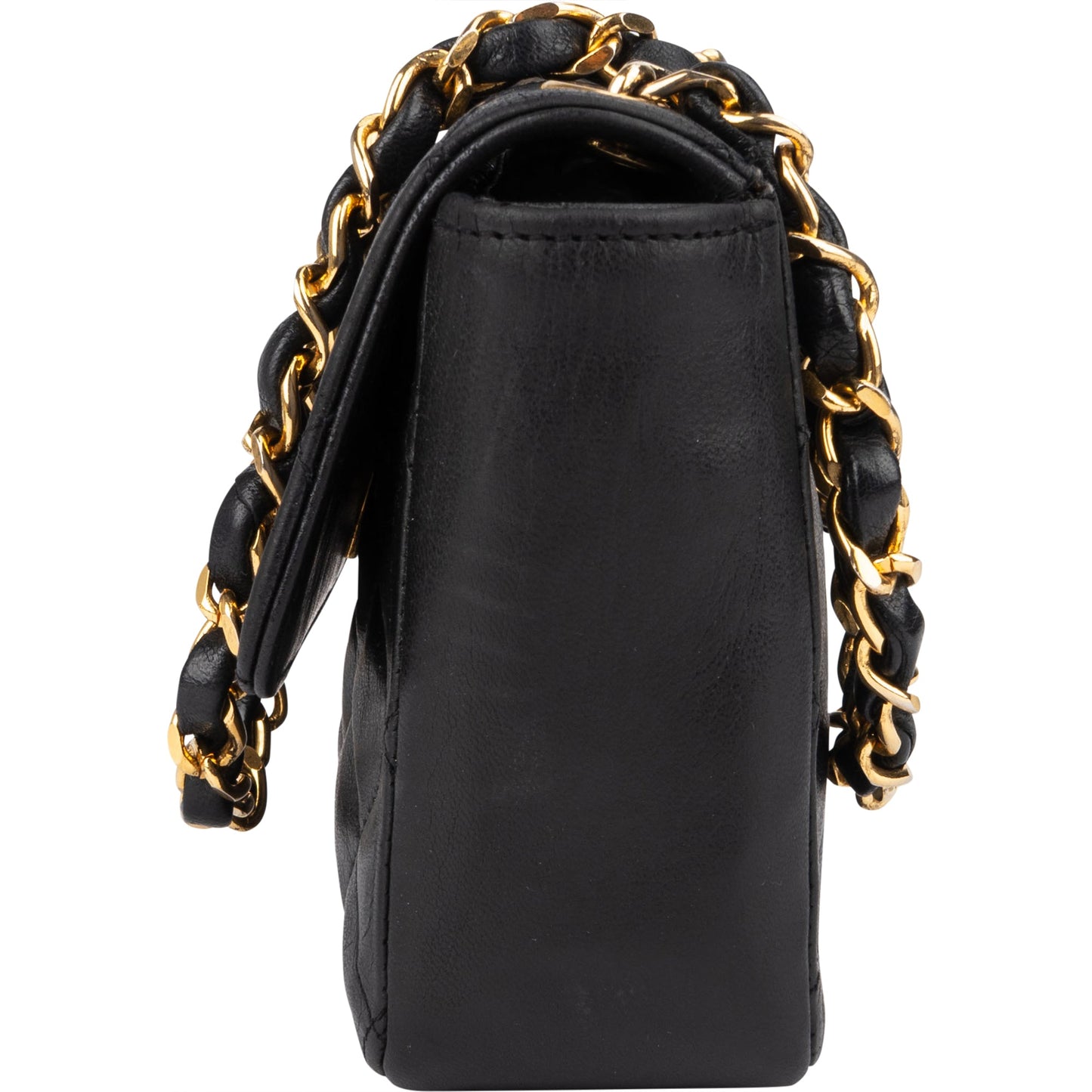 Chanel Quilted Lambskin 24K Gold Single Flap Crossbody Bag