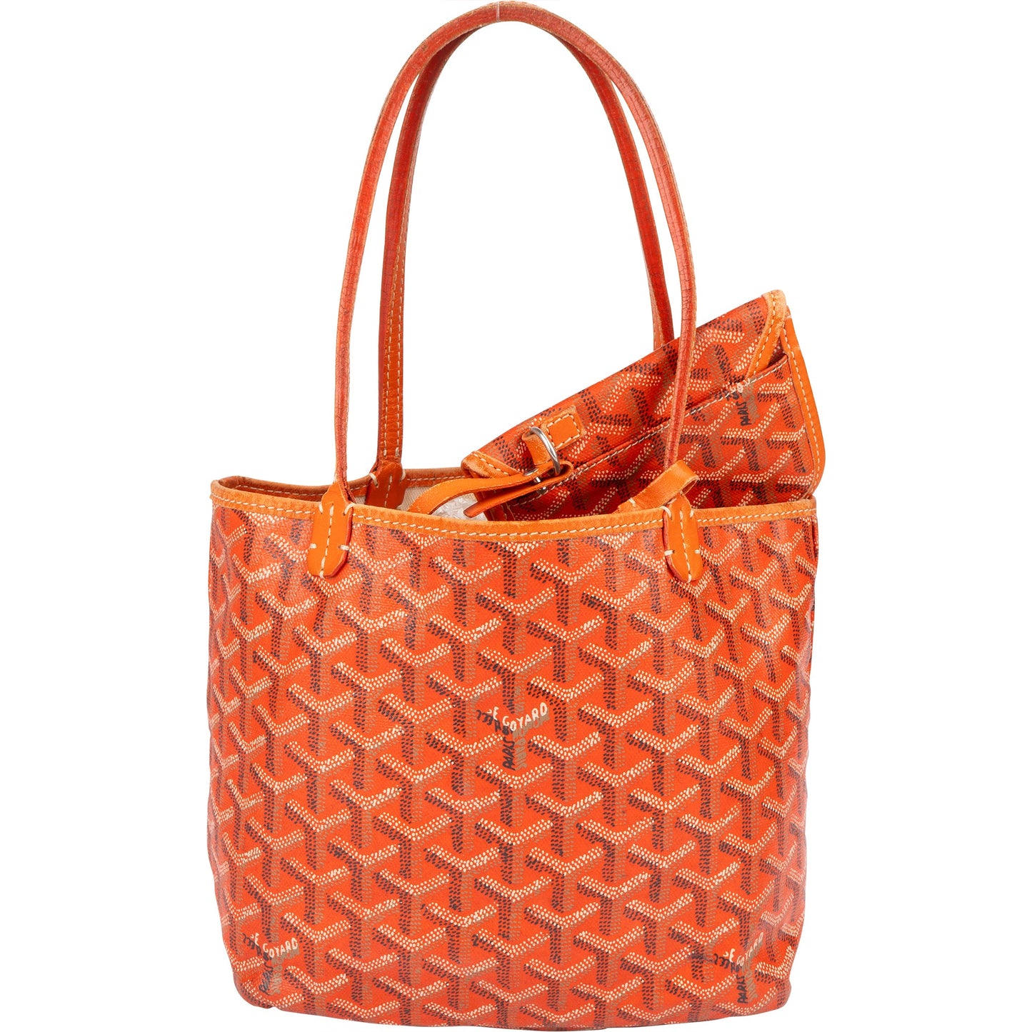 Goyard Orange Goyardine Monogram St. Louis Junior Shoulder Bag