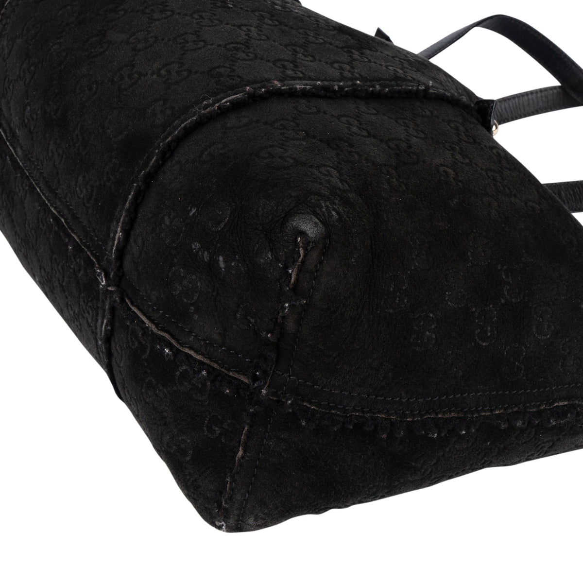 Gucci Suede GG Monogram Jolicoeur Shearling Tote Handbag