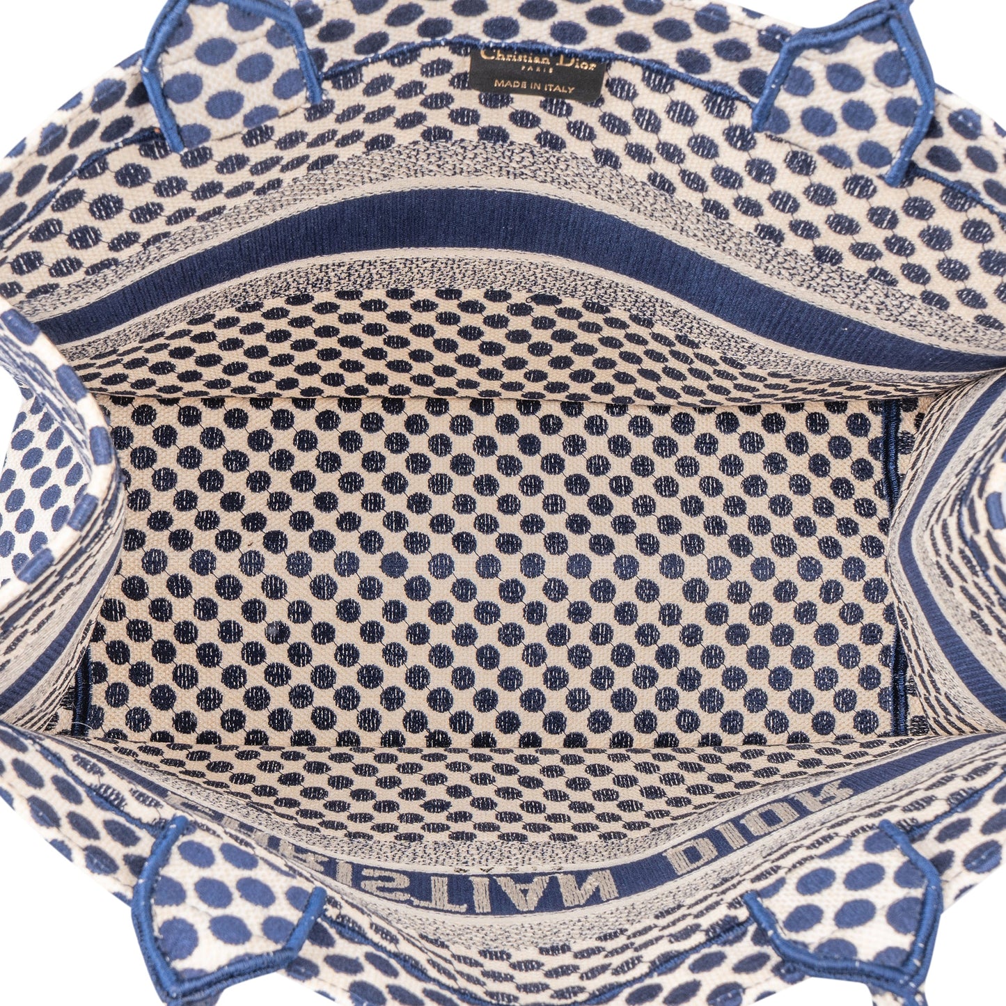 Christian Dior Dots Monogram Cotton Medium Tote Bag