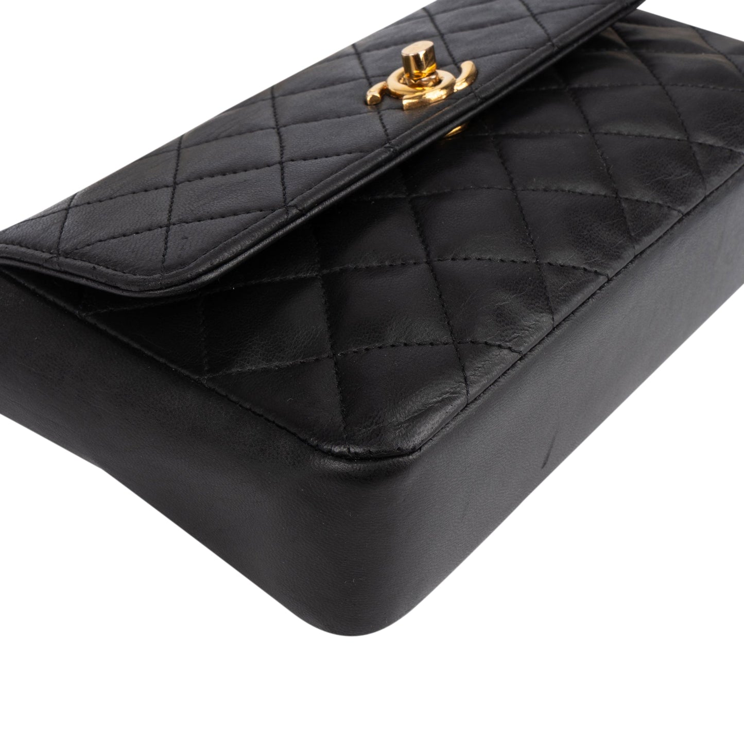 Chanel Quilted Lambskin 24K Gold Single Flap Crossbody Bag