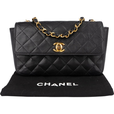 Chanel Quilted Lambskin 24K Gold Single Flap Crossbody Bag