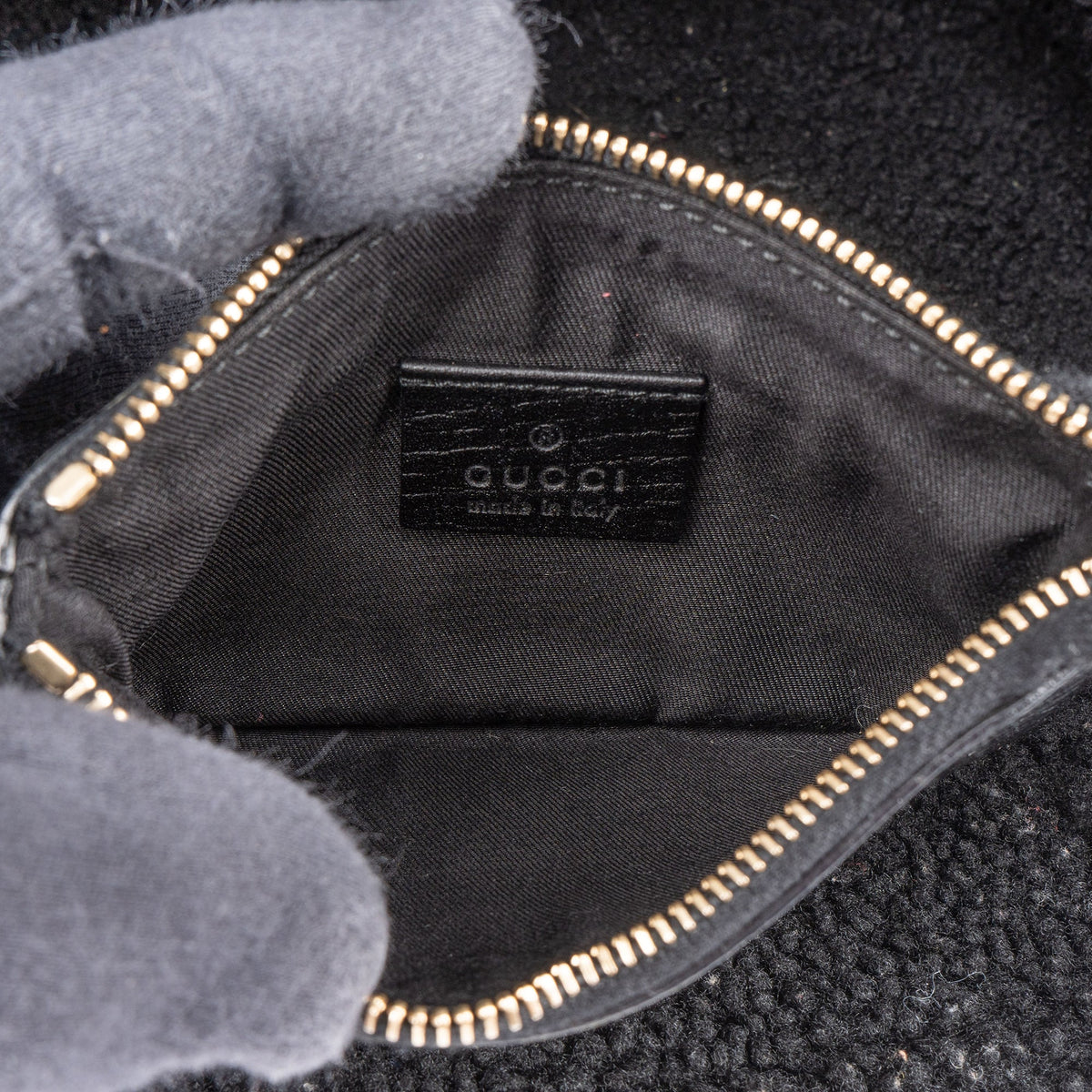 Gucci Suede GG Monogram Jolicoeur Shearling Tote Handbag