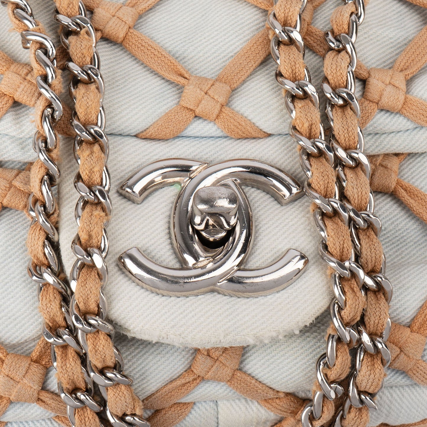 Chanel Denim Canebiers Single Flap Crossbody Bag