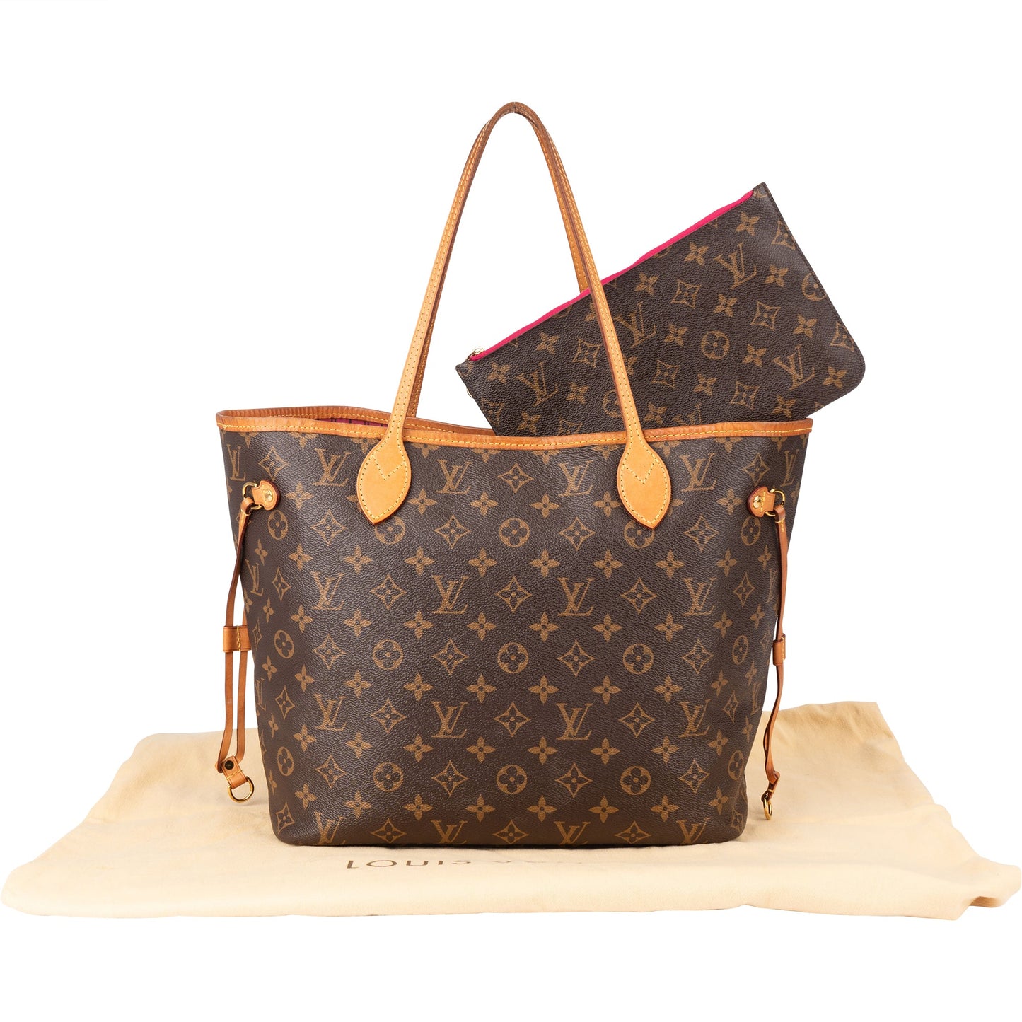 Louis Vuitton Canvas Monogram Neverfull MM Shopper Handbag