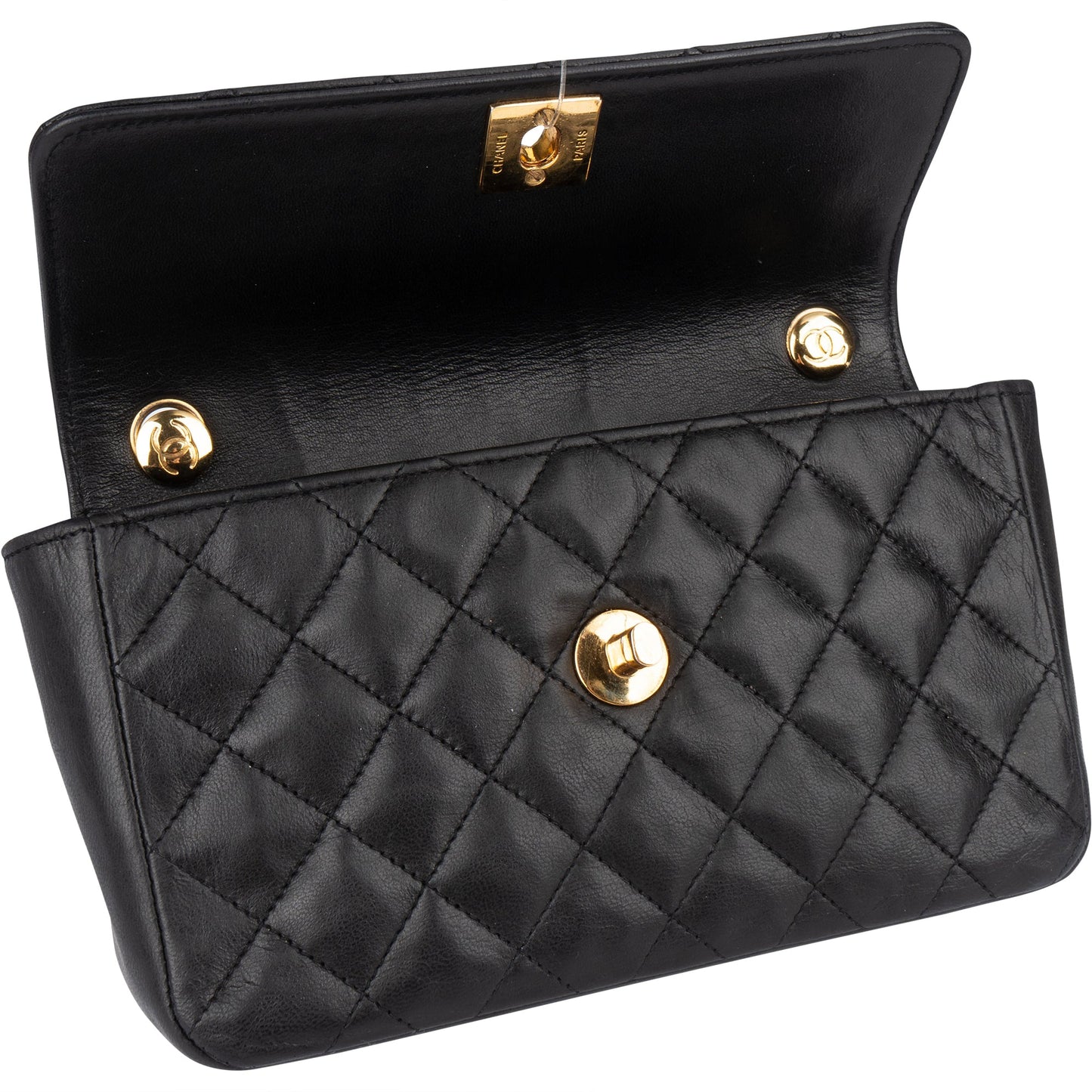 Chanel Quilted Lambskin 24K Gold Single Flap Crossbody Bag