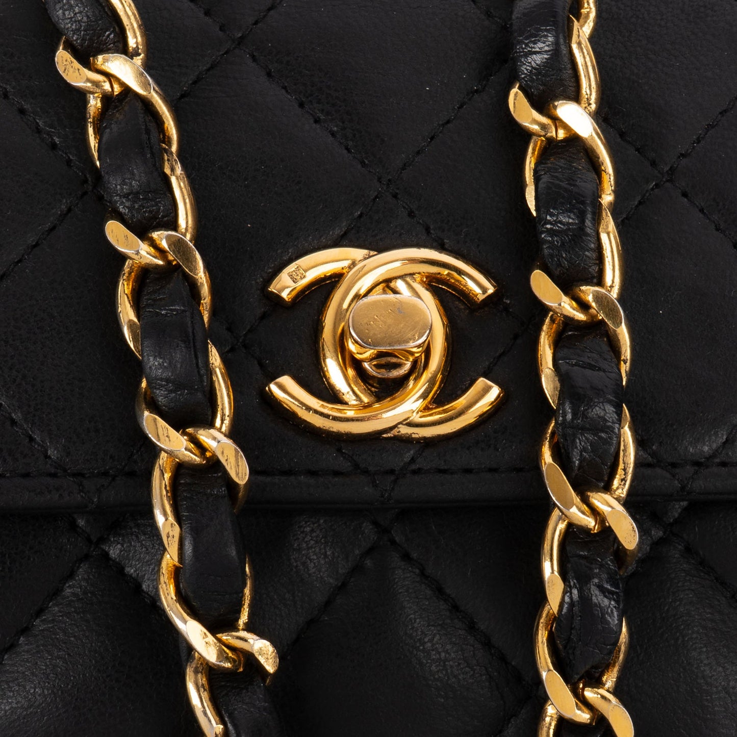 Chanel Quilted Lambskin 24K Gold Single Flap Crossbody Bag