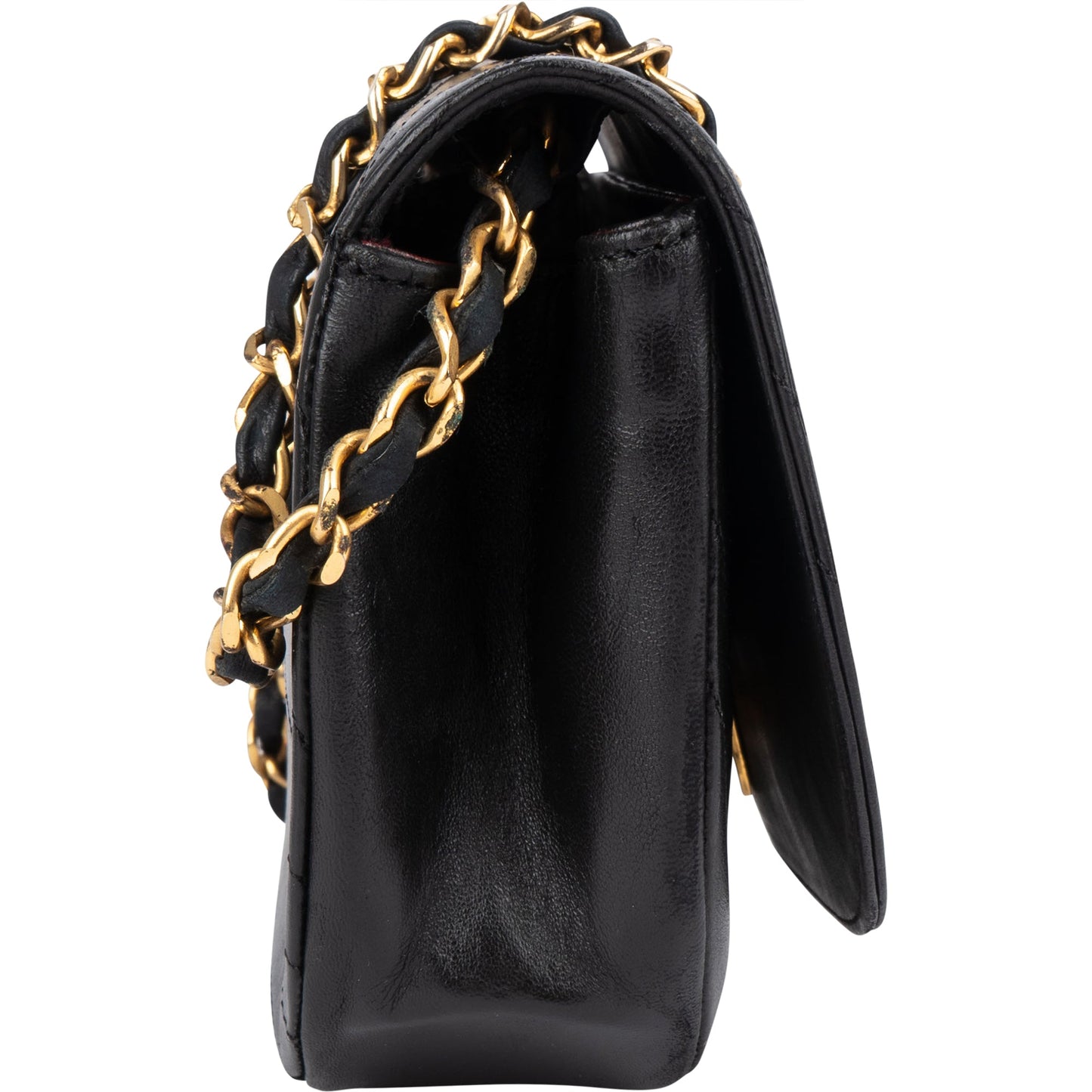 Chanel Lambskin Halfmoon Single Flap Shoulder Bag