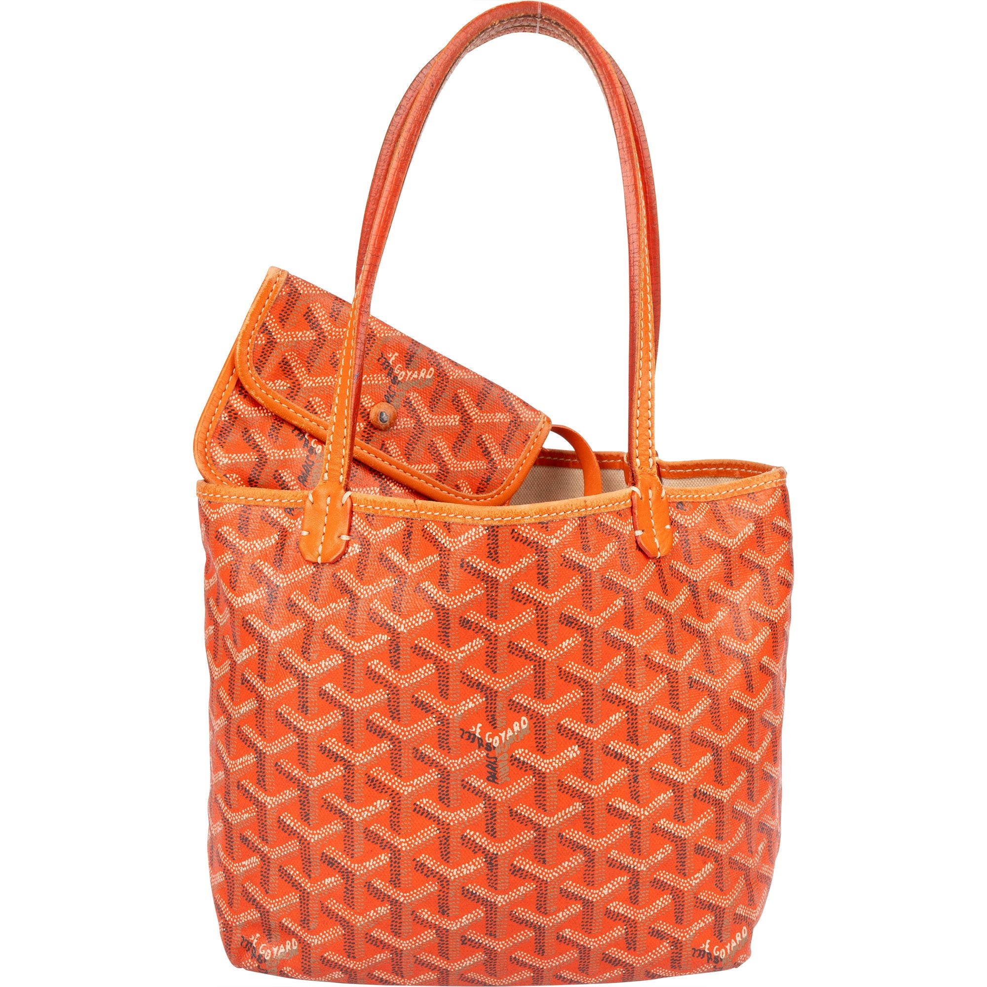 Goyard Orange Goyardine Monogram St. Louis Junior Shoulder Bag