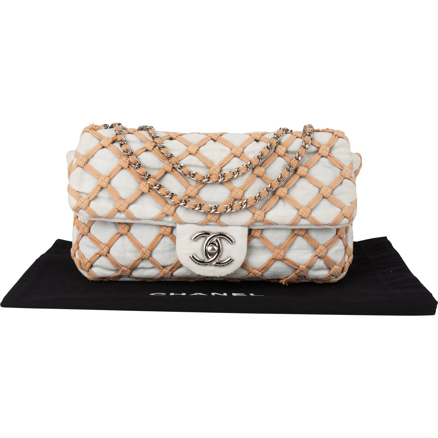 Chanel Denim Canebiers Single Flap Crossbody Bag