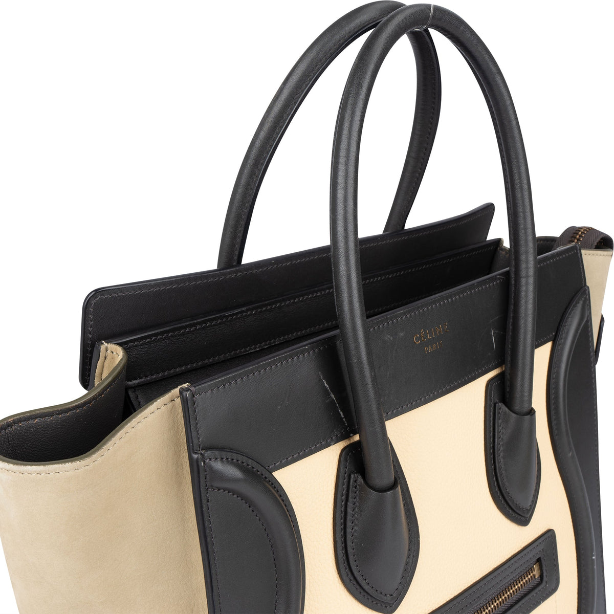 Céline Tricolor Leather Luggage Handbag