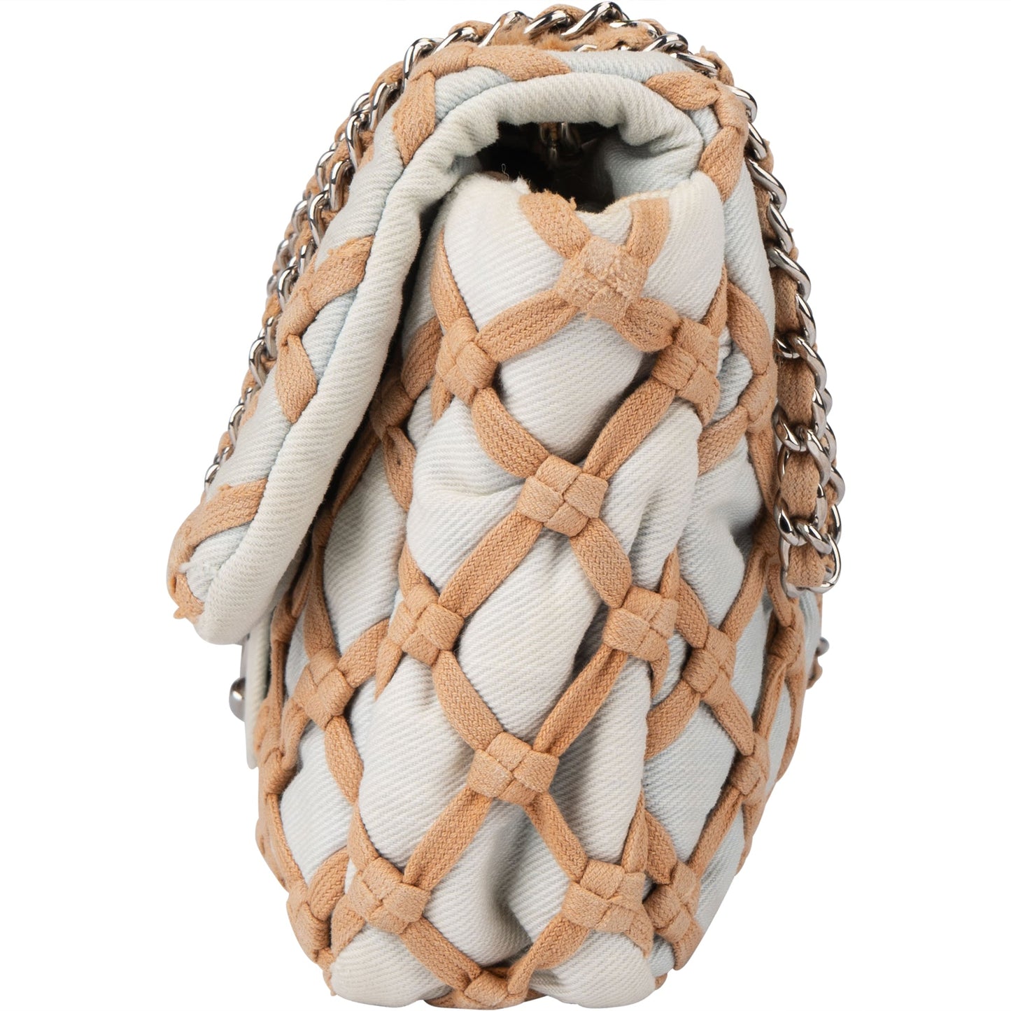 Chanel Denim Canebiers Single Flap Crossbody Bag