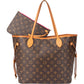 Louis Vuitton Canvas Monogram Neverfull MM Shopper Handbag