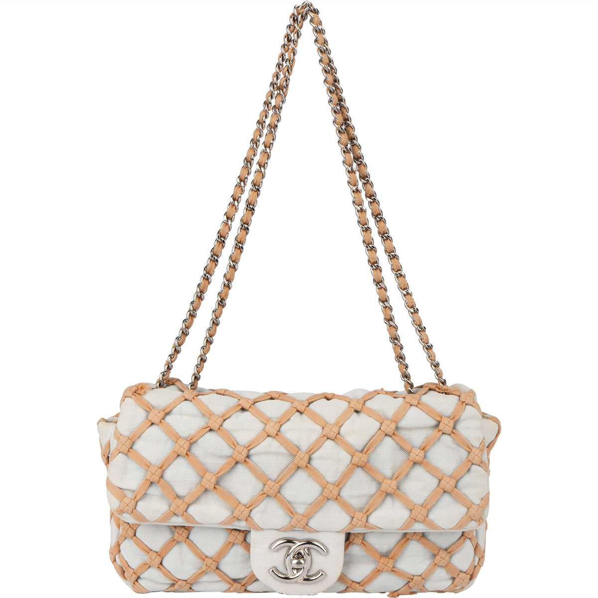 Chanel Canebiers Single Flap aus Denim – Ansicht 10