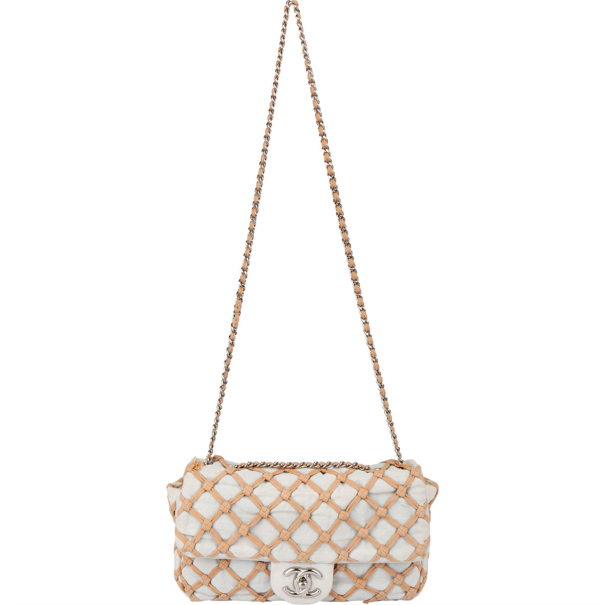 Chanel Denim Canebiers Single Flap Crossbody Bag