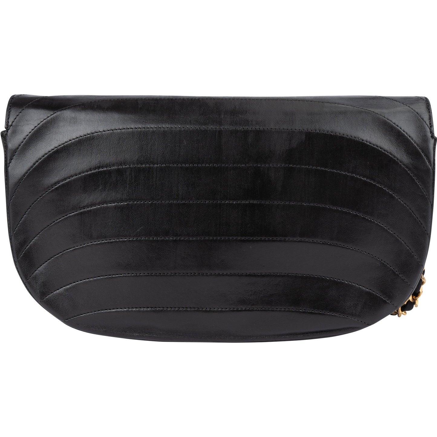 Chanel Lambskin Halfmoon Single Flap Shoulder Bag