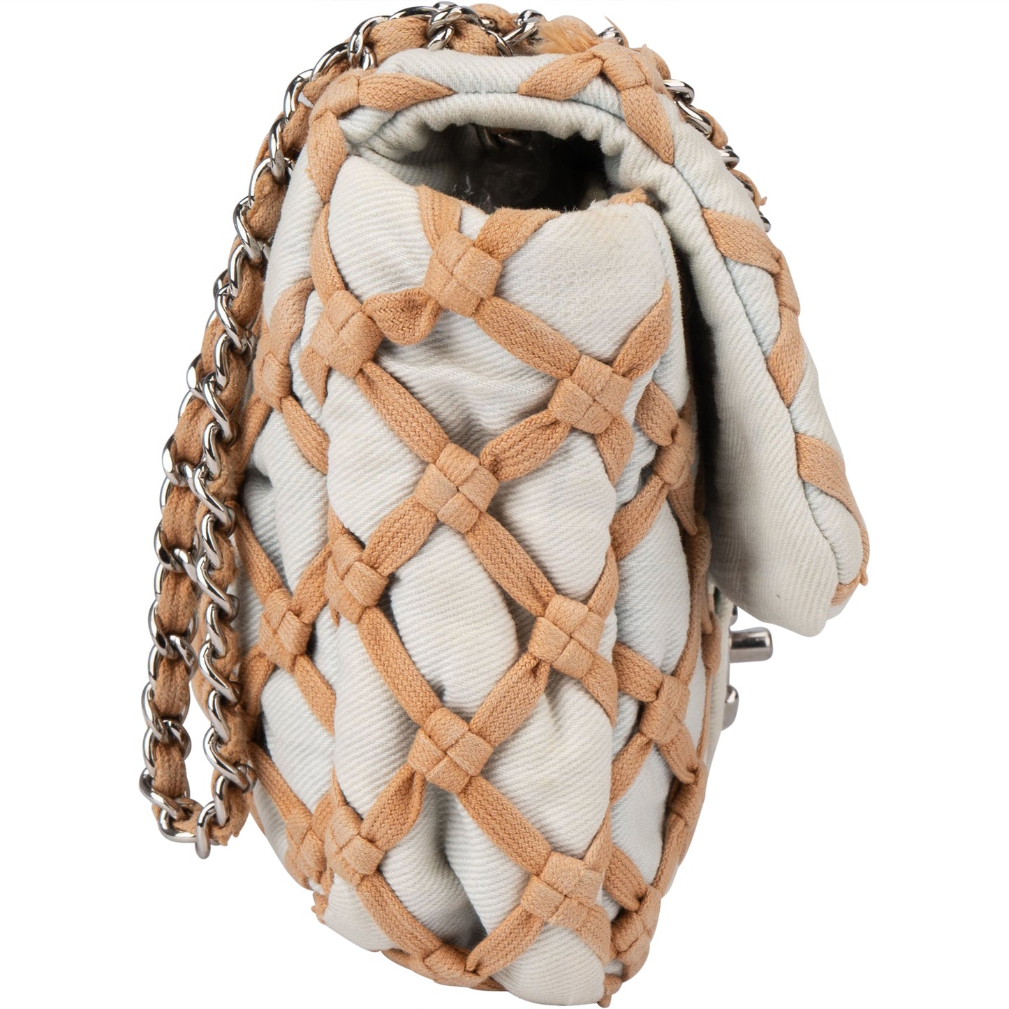 Chanel Denim Canebiers Single Flap Crossbody Bag