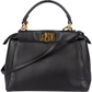 Fendi Black Leather Mini Peekaboo Handbag