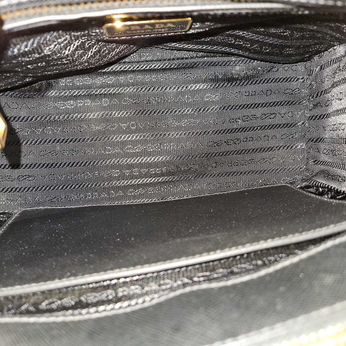 Prada Black Saffiano Leather Small Galleria Handbag