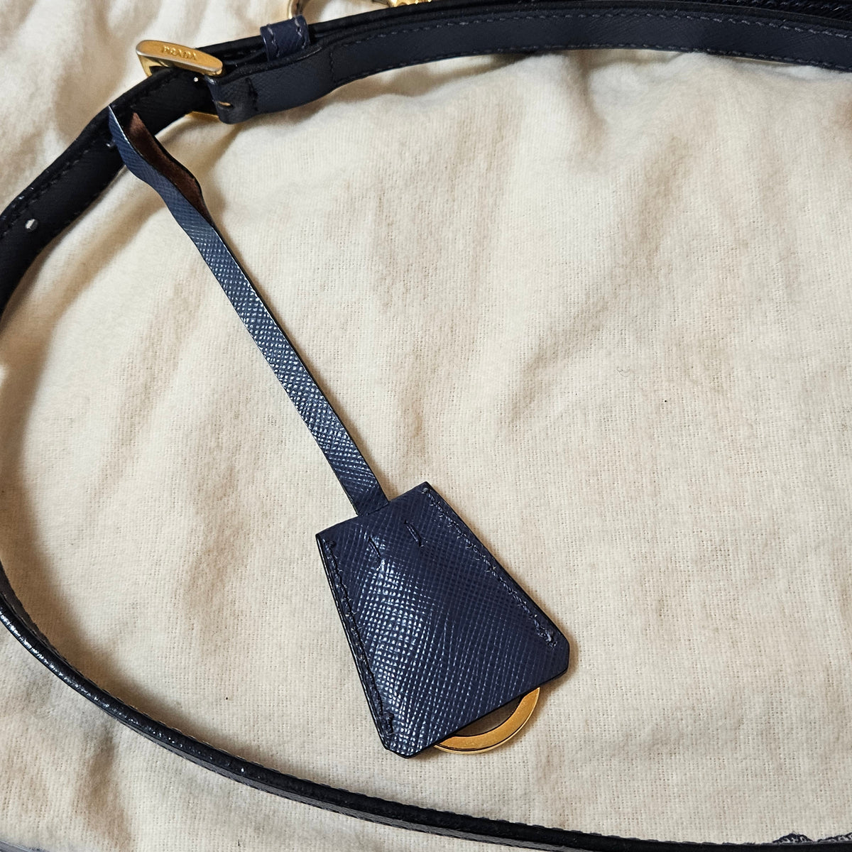 Prada Blue Saffiano Leather Galleria Handbag