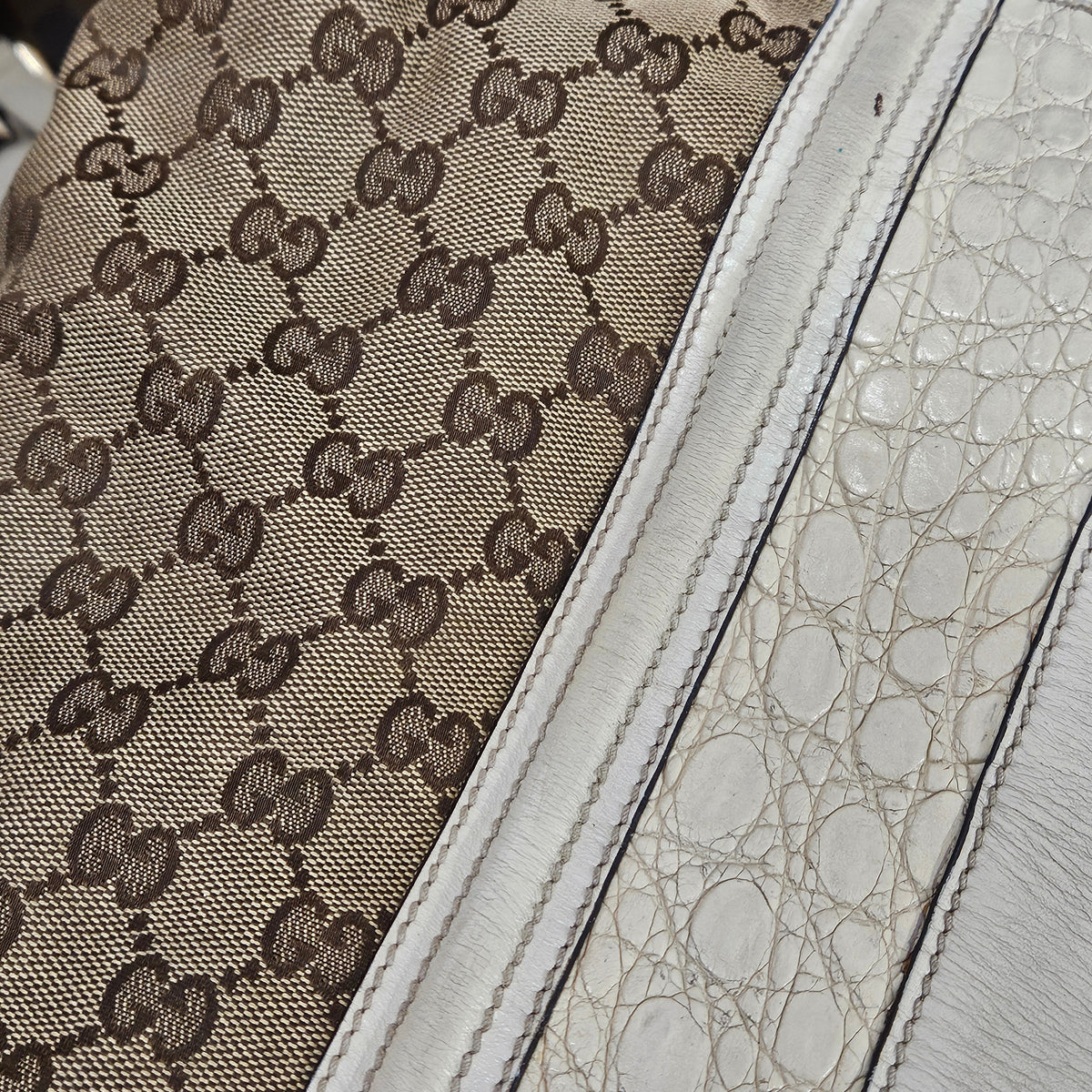 Gucci GG Monogram Croco Optic Handbag