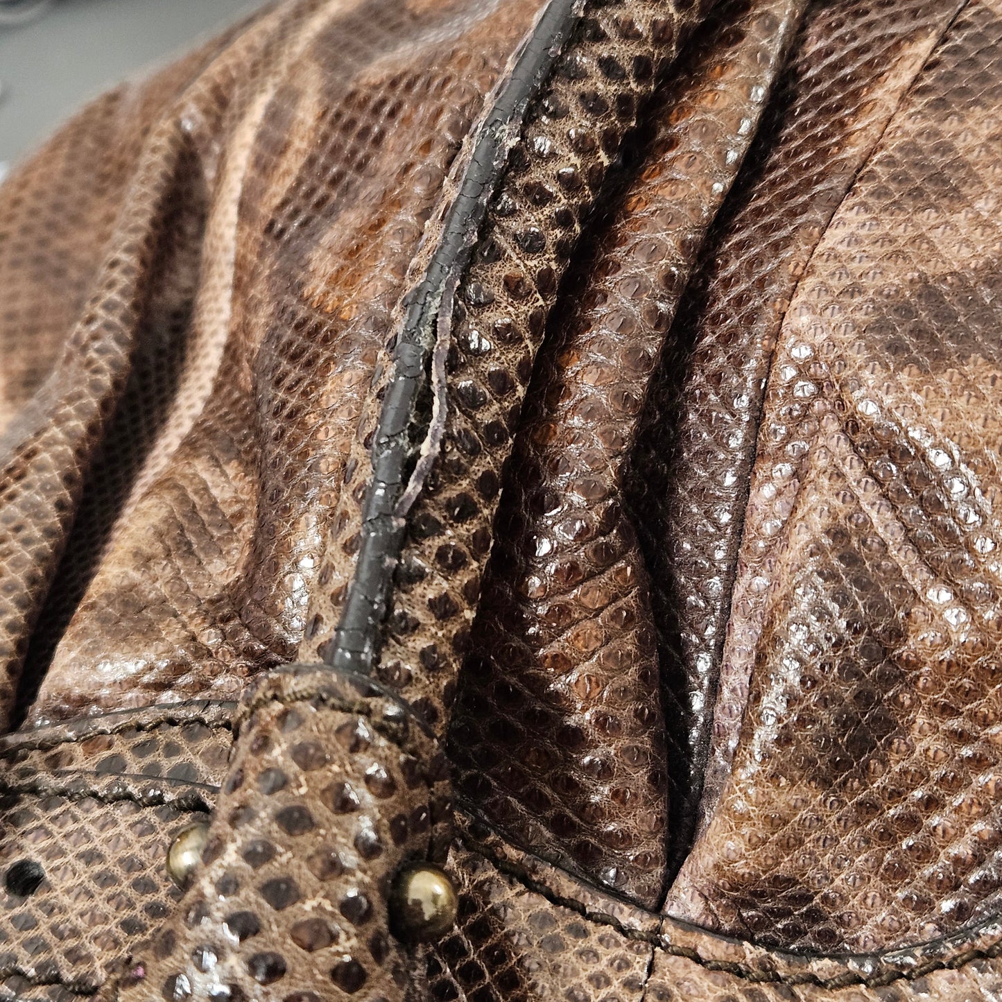 Salvatore Ferragamo Python Marisa Satchel Shoulder Bag