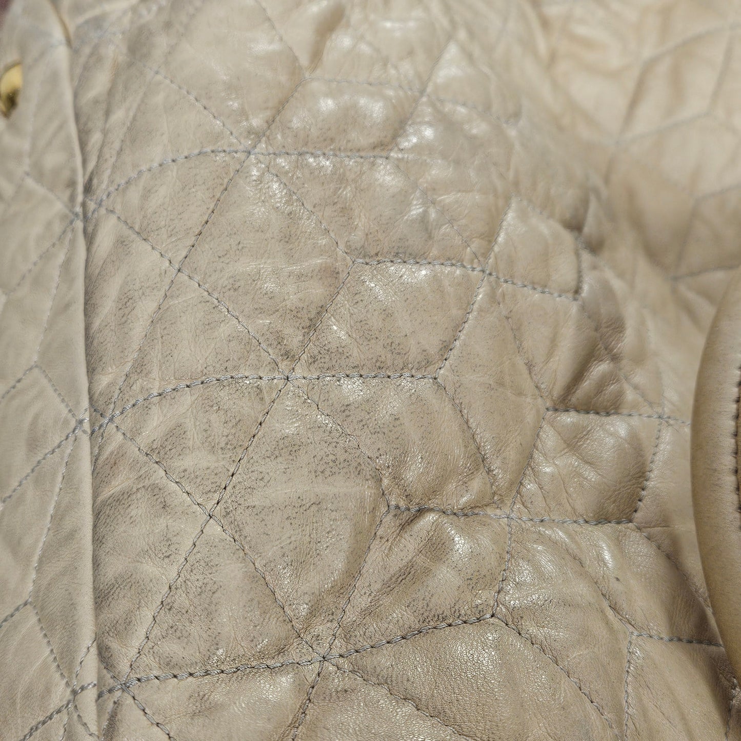 Miu Miu Quilted Leather Bowler Handbag