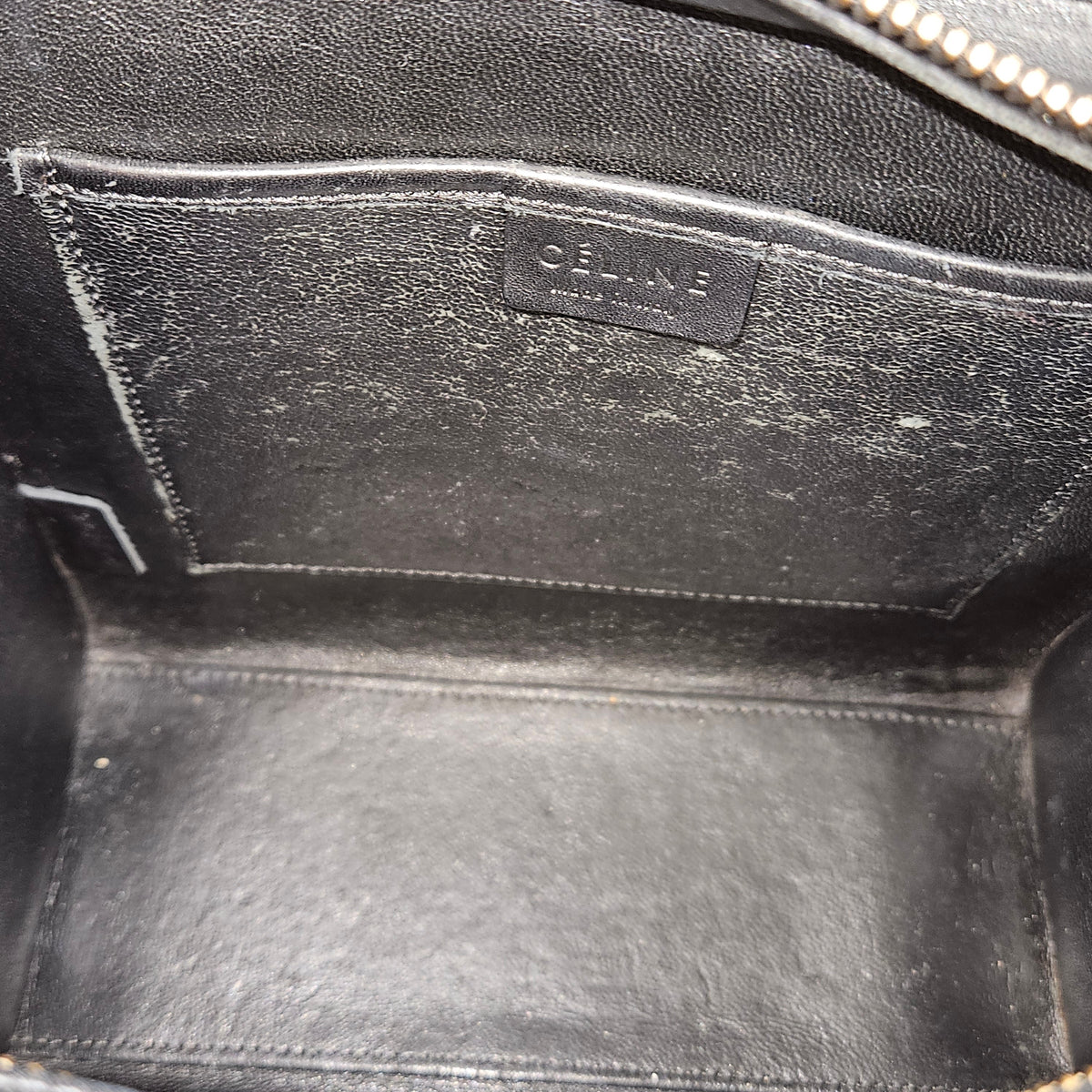 Céline Tricolor Grained Suede & Leather Nano Luggage Handbag