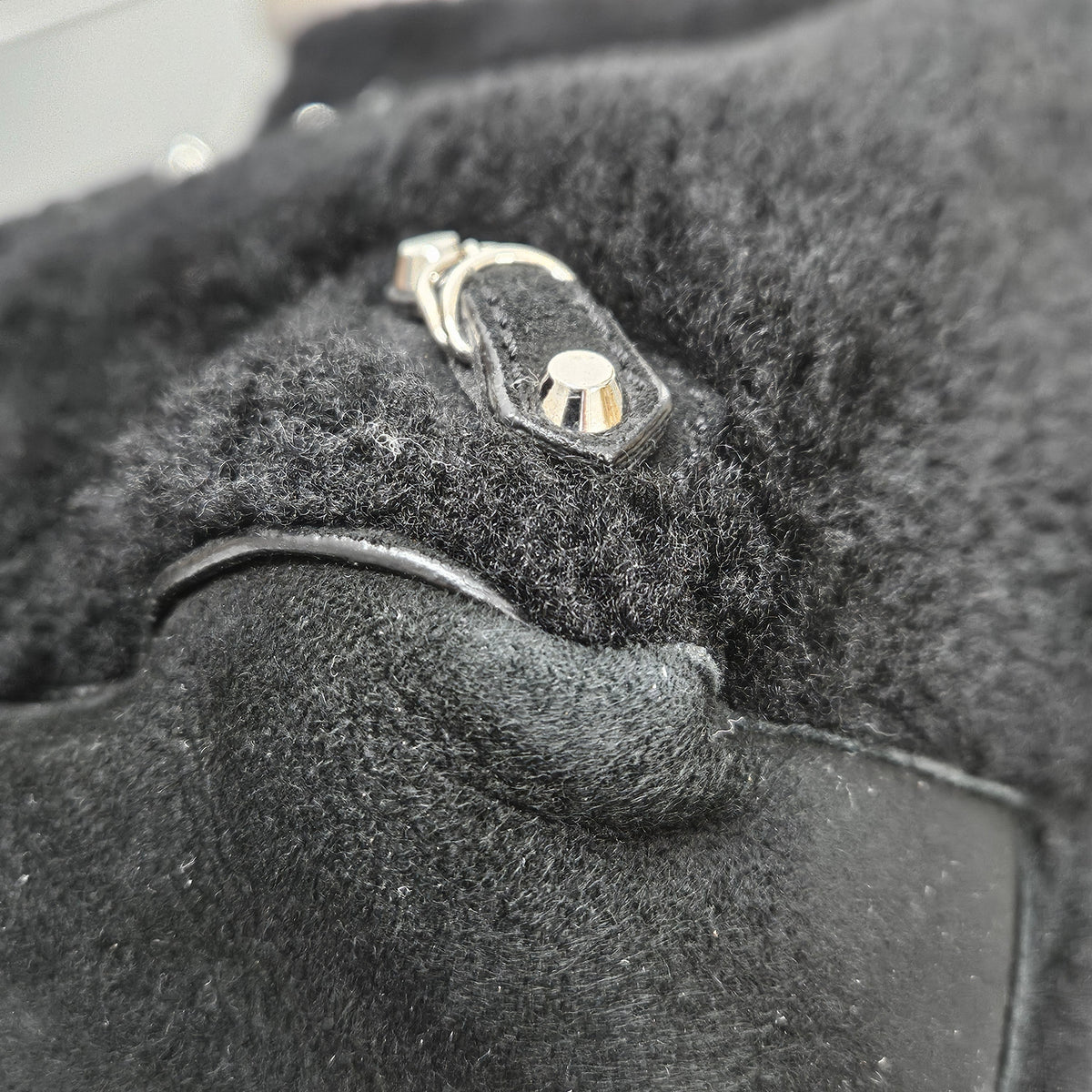 Balenciaga Shearling & Suede Mini Classic City Handbag