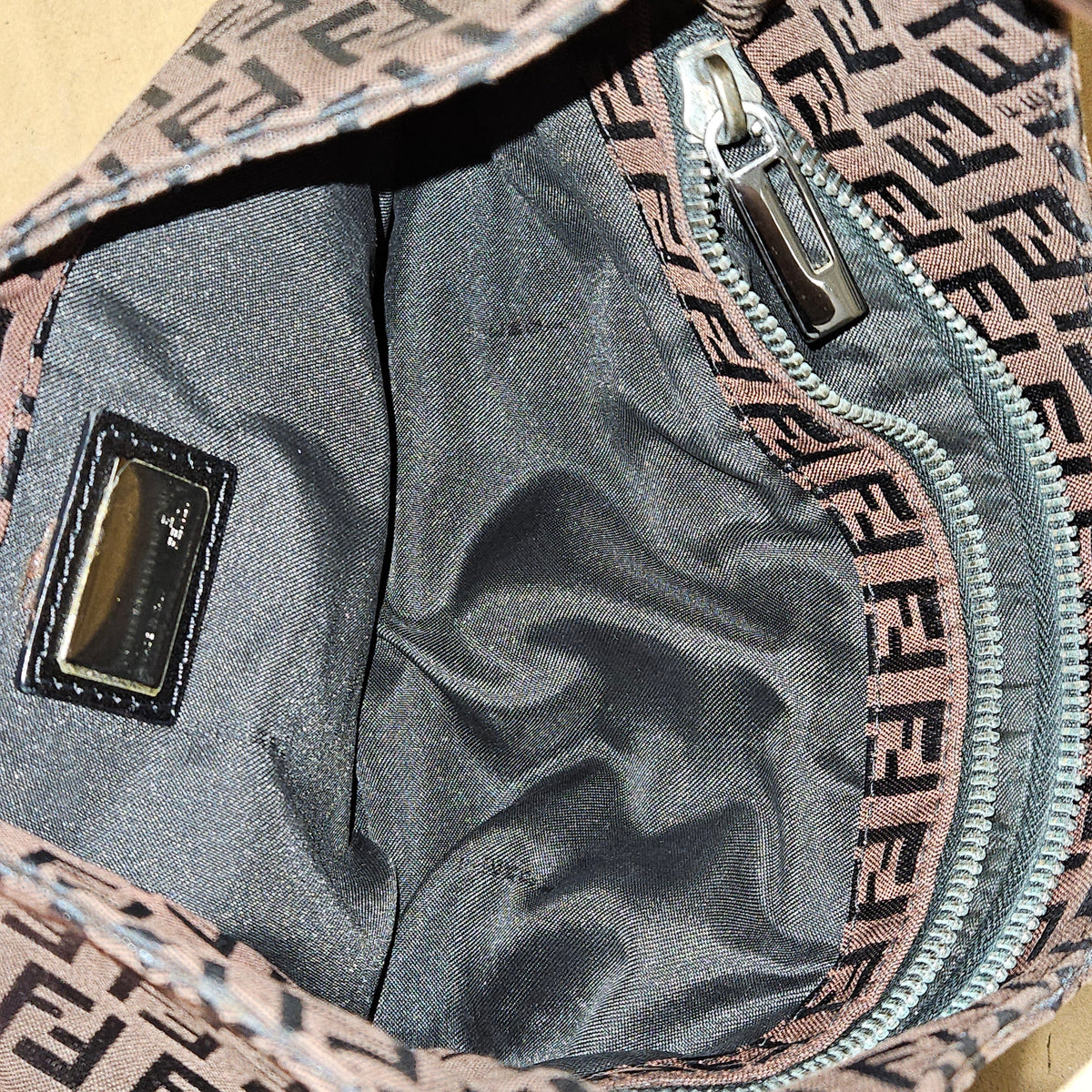 Fendi FF Monogram Baguette Buckle Shoulder Bag