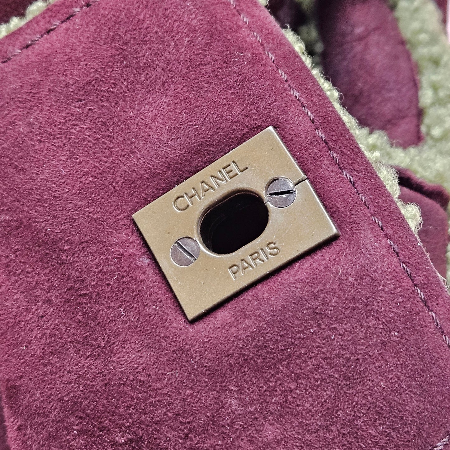 Chanel Suede and Shearling CC Handbag