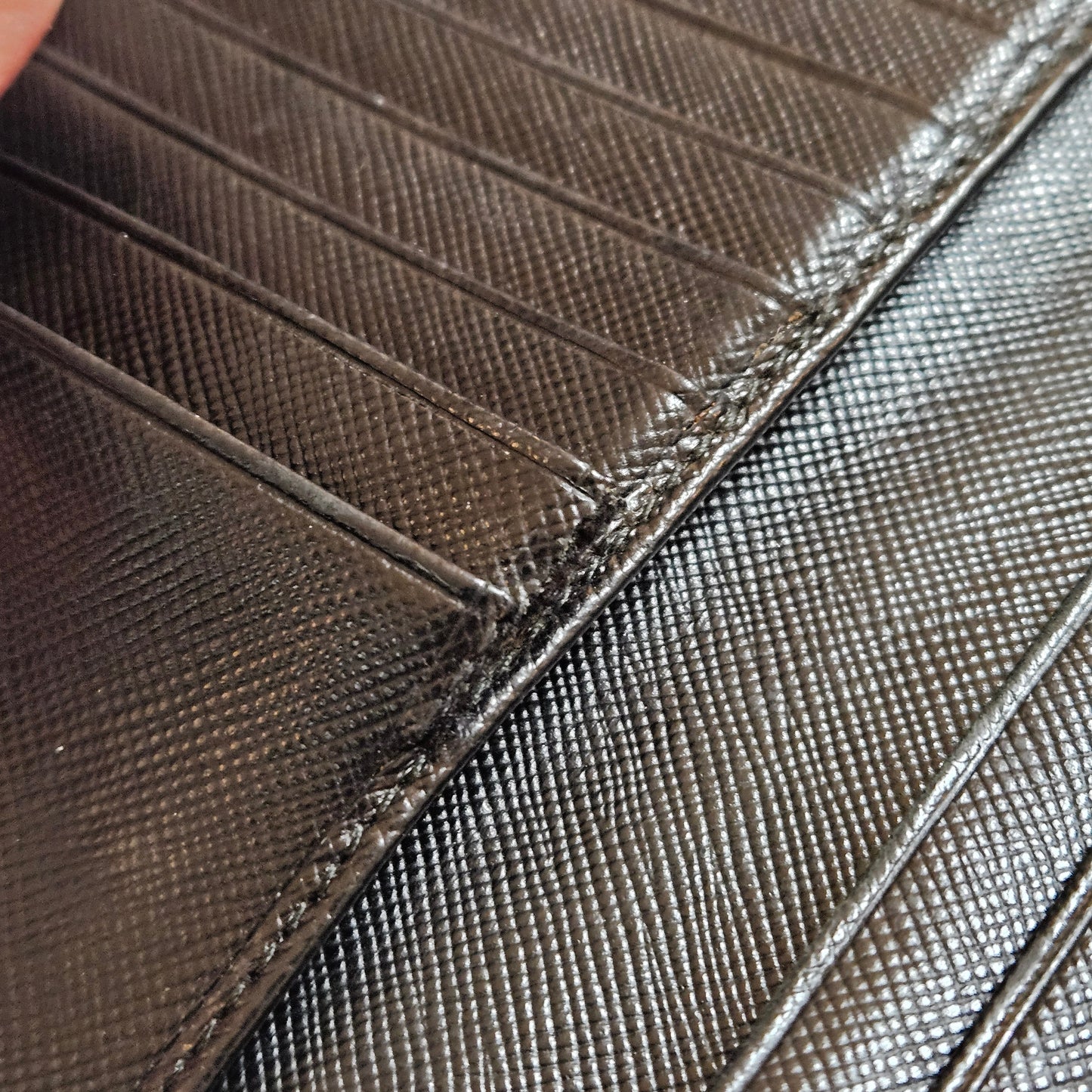Prada Saffiano Leather Triangel Continental Wallet