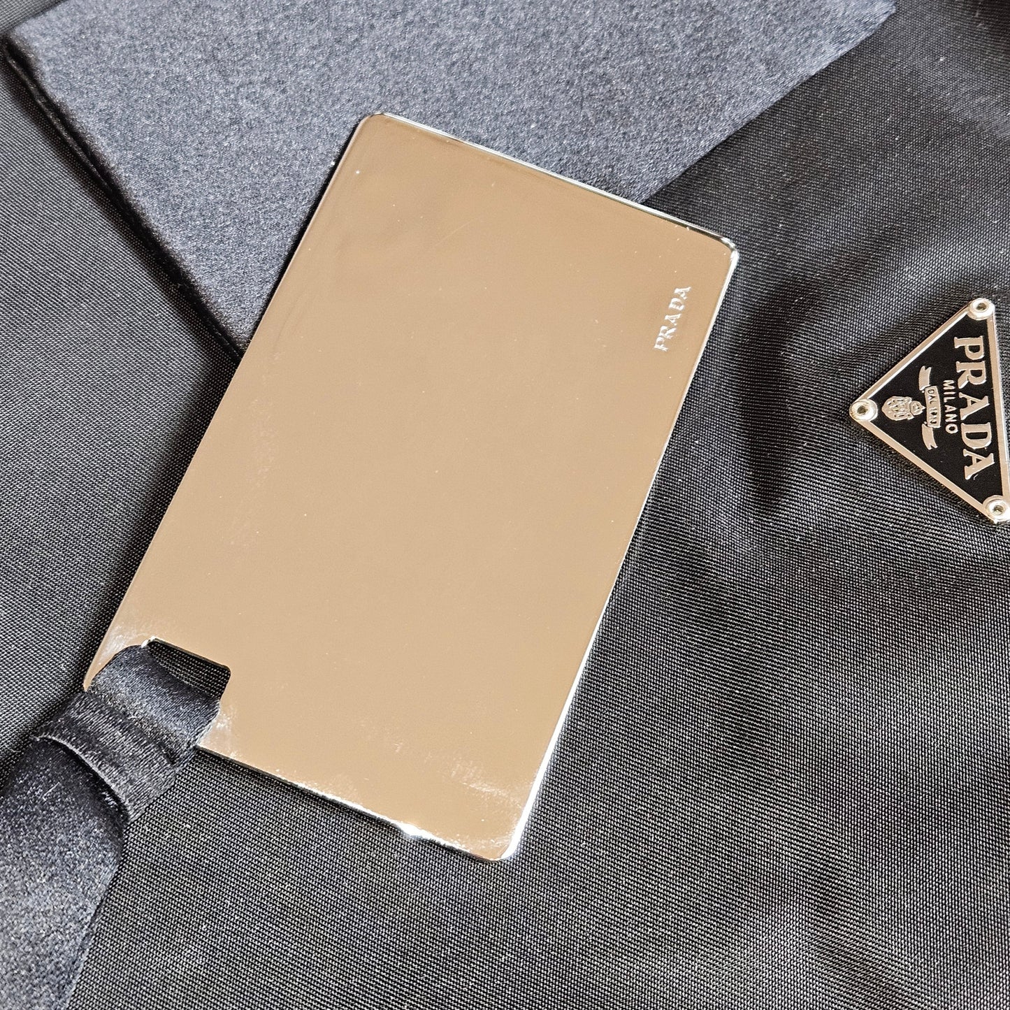 Prada Black Nylon Triangle Cleo Shoulder Bag