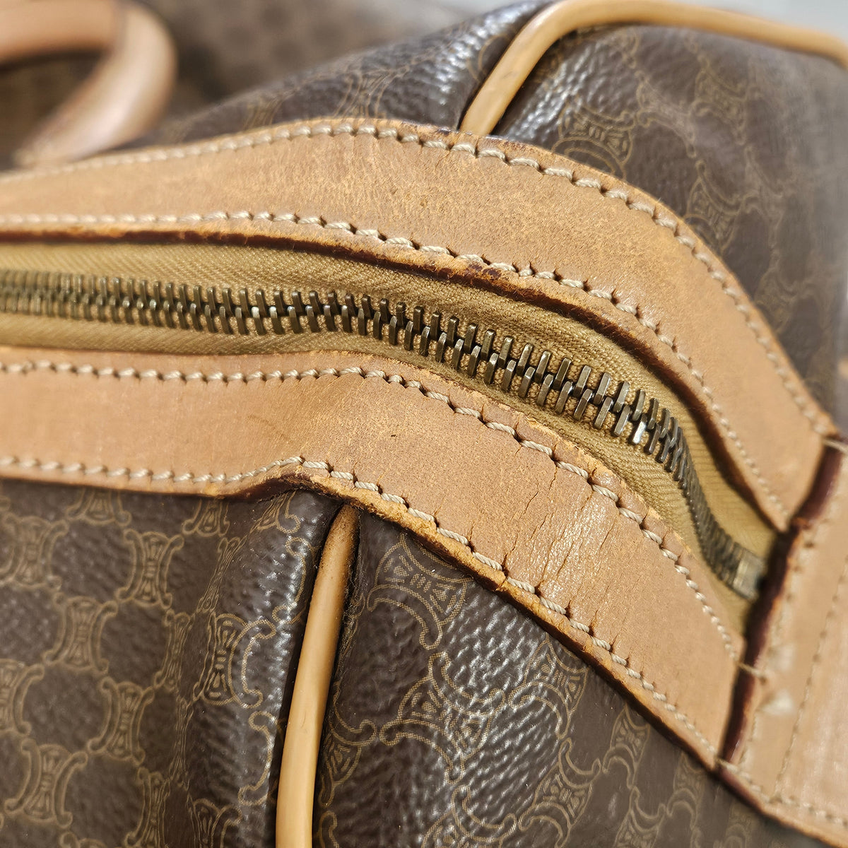 Celine Macadam Monogram Canvas Boston 50 Travel Bag